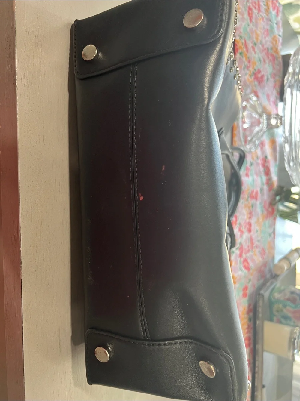 Michael Kors Black Studded Leather Tote Bag